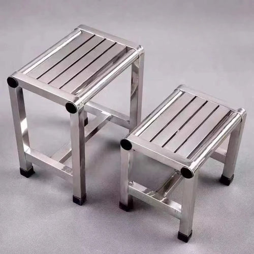 1Pc Multi-purpose Stainless Steel Stool - Durable Thick & Sturdy Stool, Ideal for Living Room, Bathroom, Kitchen and Corridors