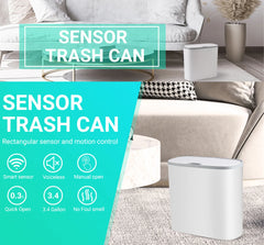 Automatic Bathroom Trash Can with Lid, Touchless Small Trash Can, Motion Sensor Waterproof Slim Garbage Can for Kitchen, Bedroom