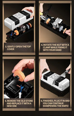 Electric Knife Sharpener Automatic Cut Sharpeners 15-Degree Bevel Crude and Fine Grooves Knives Scissors Kitchen Cutter Grinder