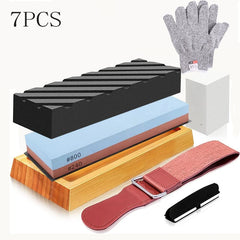 Knife Sharpening Stone Kit  Kitchen Knife Sharpener Whetstone Dual Side Set Grinding Shapner Whetstone Knife Sharpener Tool