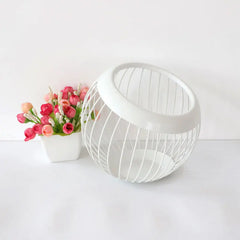 Coffee Pod Metal Holder Large Capacity Ball Shaped Holder Storage Basket Fruit Plate Drain Basket Home Kitchen Storage Basket
