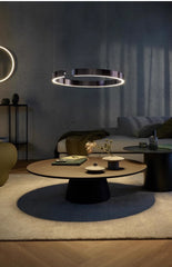 Nordic Led Ring Chandelier Modern Design Rose Gold Black White and Gold Lamp For Living Room Staircase Hotel Kitchen Bar Lights