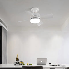 E27 40W 52Cm Ceiling Fan With Led Light Remote Control White For Kitchen Bedroom Dining Room Patio